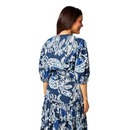 Blue-White - Back - Biba Womens-Ladies Paisley Holiday Co-ord Set