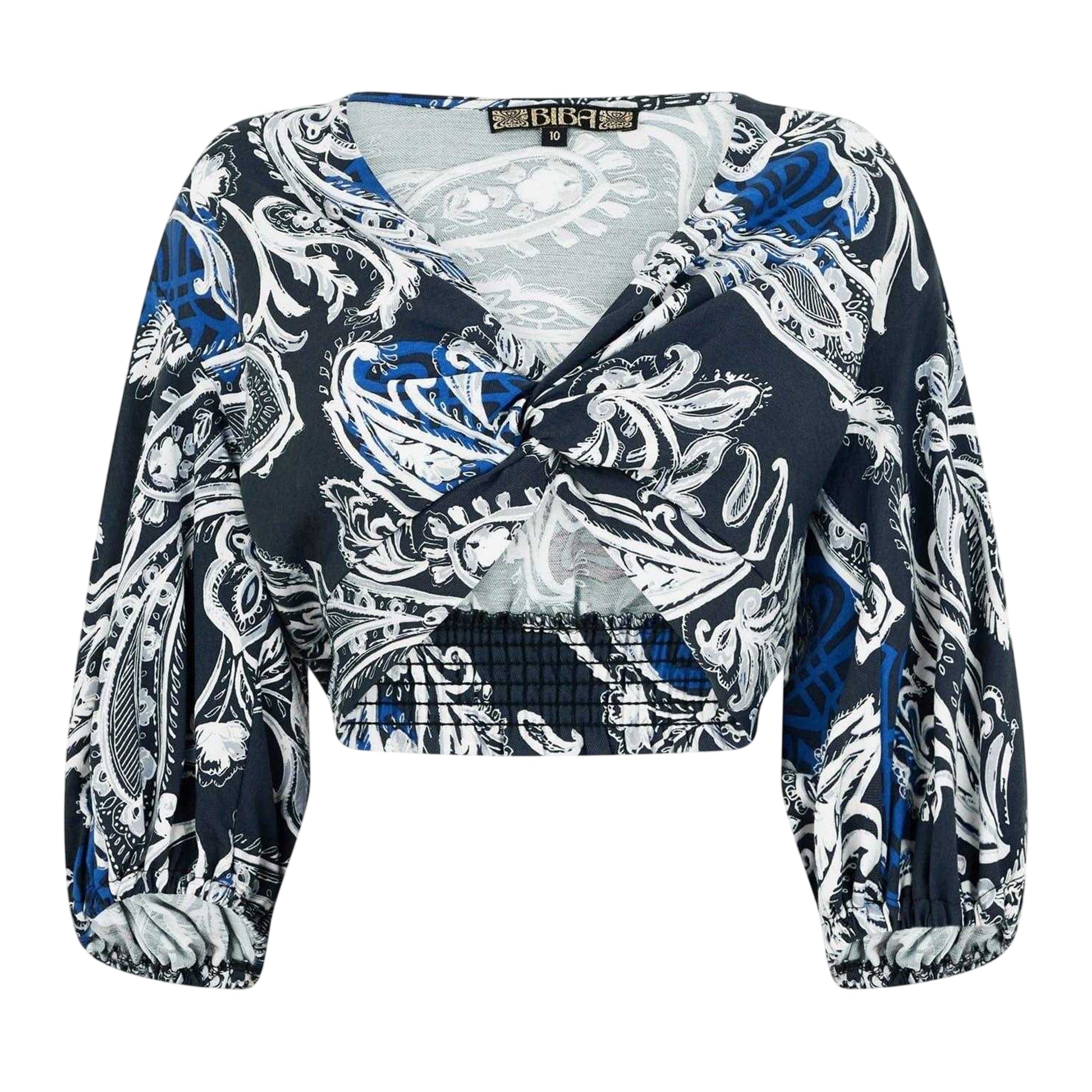 Blue-White - Front - Biba Womens-Ladies Paisley Holiday Co-ord Set