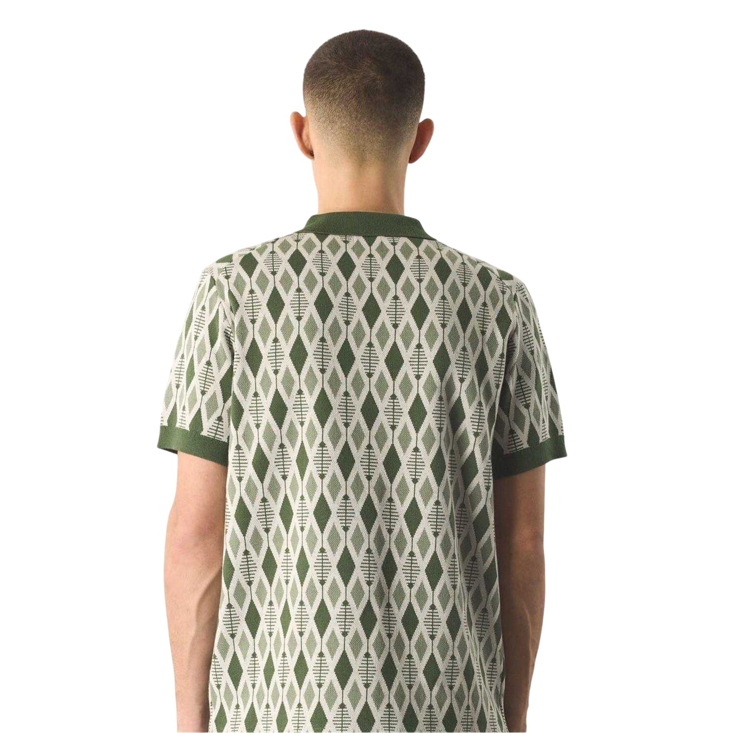 Green - Back - Pretty Green Mens Jacquard Regular Polo Shirt