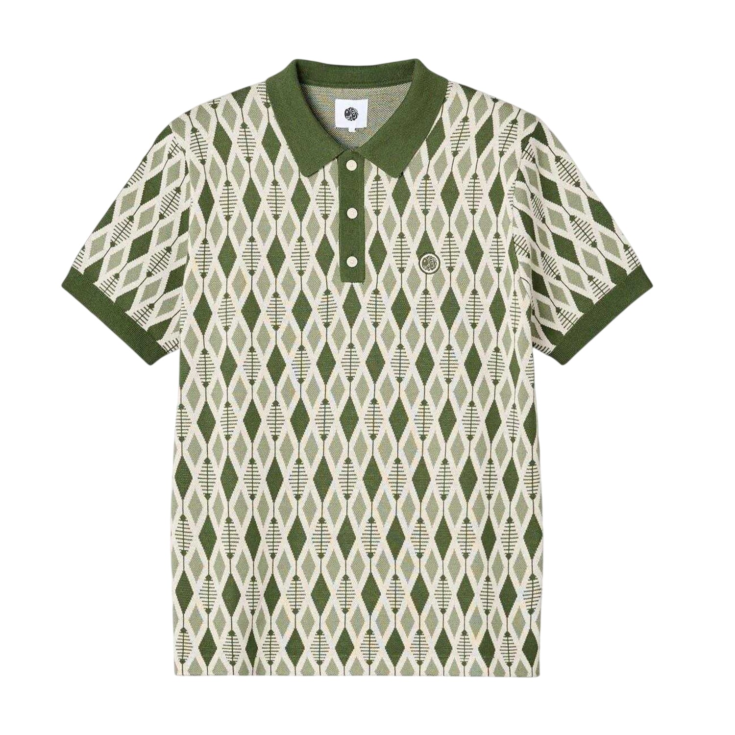 Green - Front - Pretty Green Mens Jacquard Regular Polo Shirt