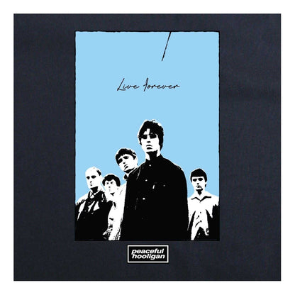 Navy - Side - Oasis Unisex Adult Live Forever Graphic Print T-Shirt