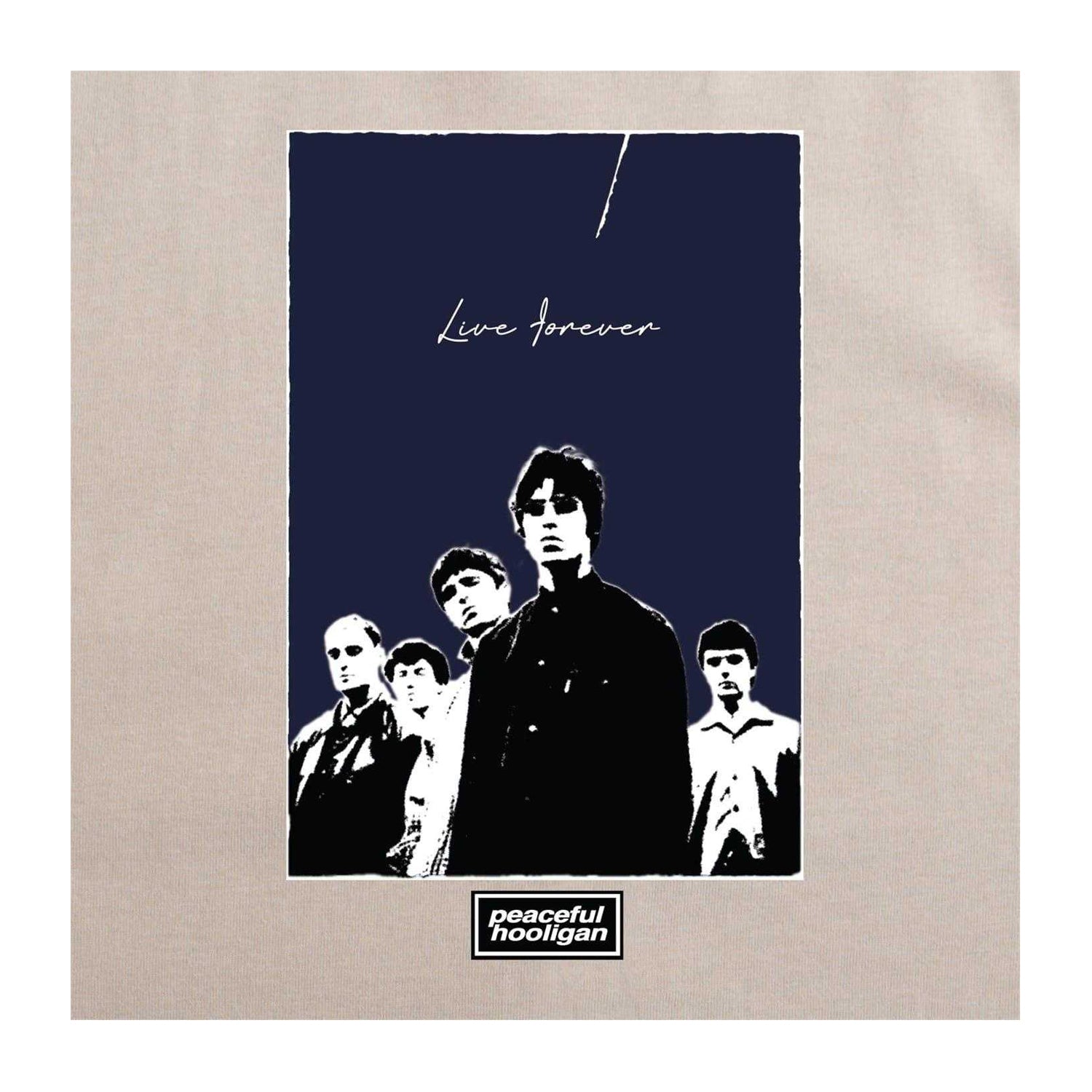 Stone - Side - Oasis Unisex Adult Live Forever Graphic Print T-Shirt