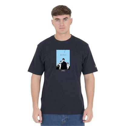 Navy - Front - Oasis Unisex Adult Live Forever Graphic Print T-Shirt
