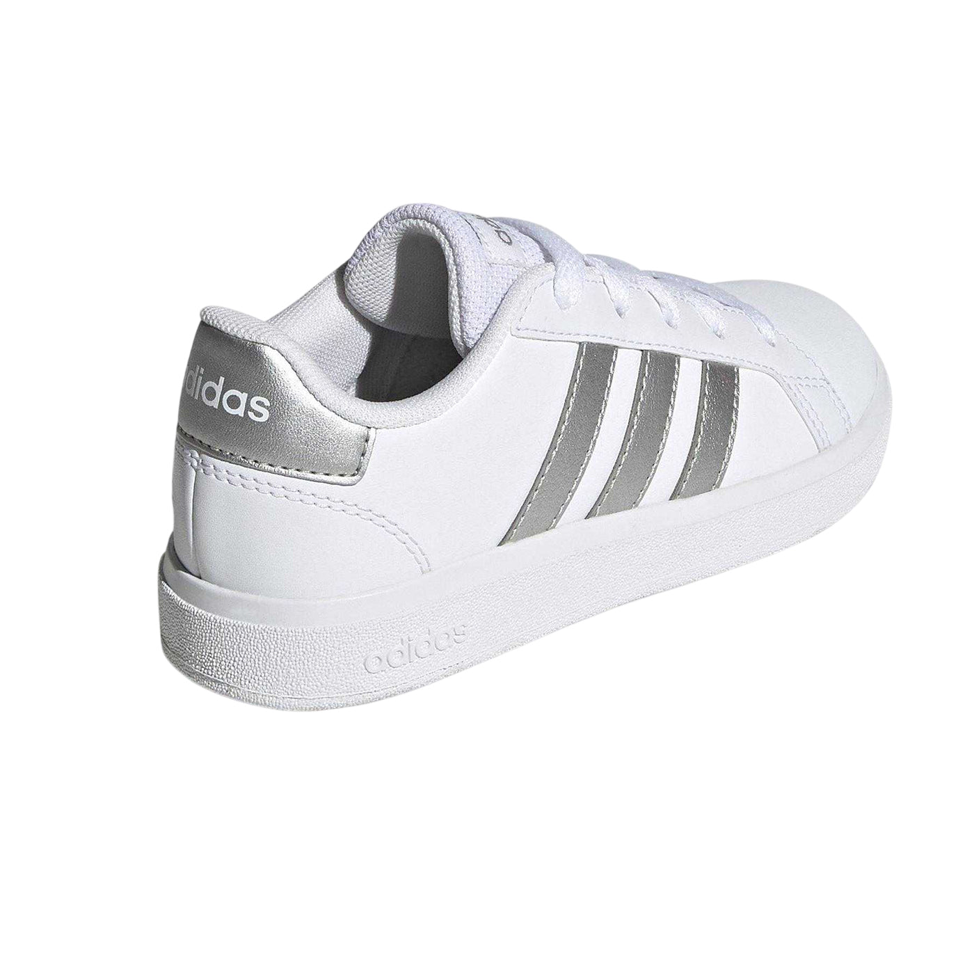 White-Silver - Back - Adidas Childrens-Kids Grand Court 2.0 Trainers