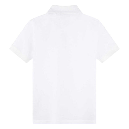 White - Back - Timberland Childrens-Kids Logo Regular Polo Shirt