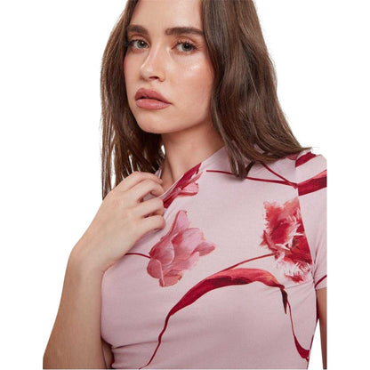 Light Pink - Side - Ted Baker Womens-Ladies Crew Neck Slim T-Shirt