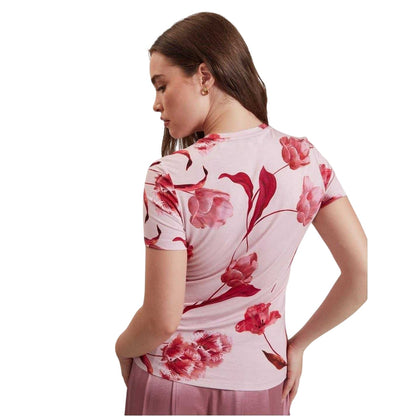 Light Pink - Pack Shot - Ted Baker Womens-Ladies Crew Neck Slim T-Shirt