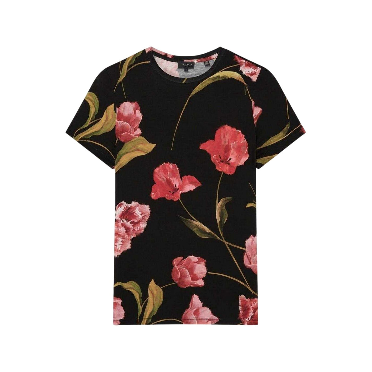 Black - Front - Ted Baker Womens-Ladies Crew Neck Slim T-Shirt