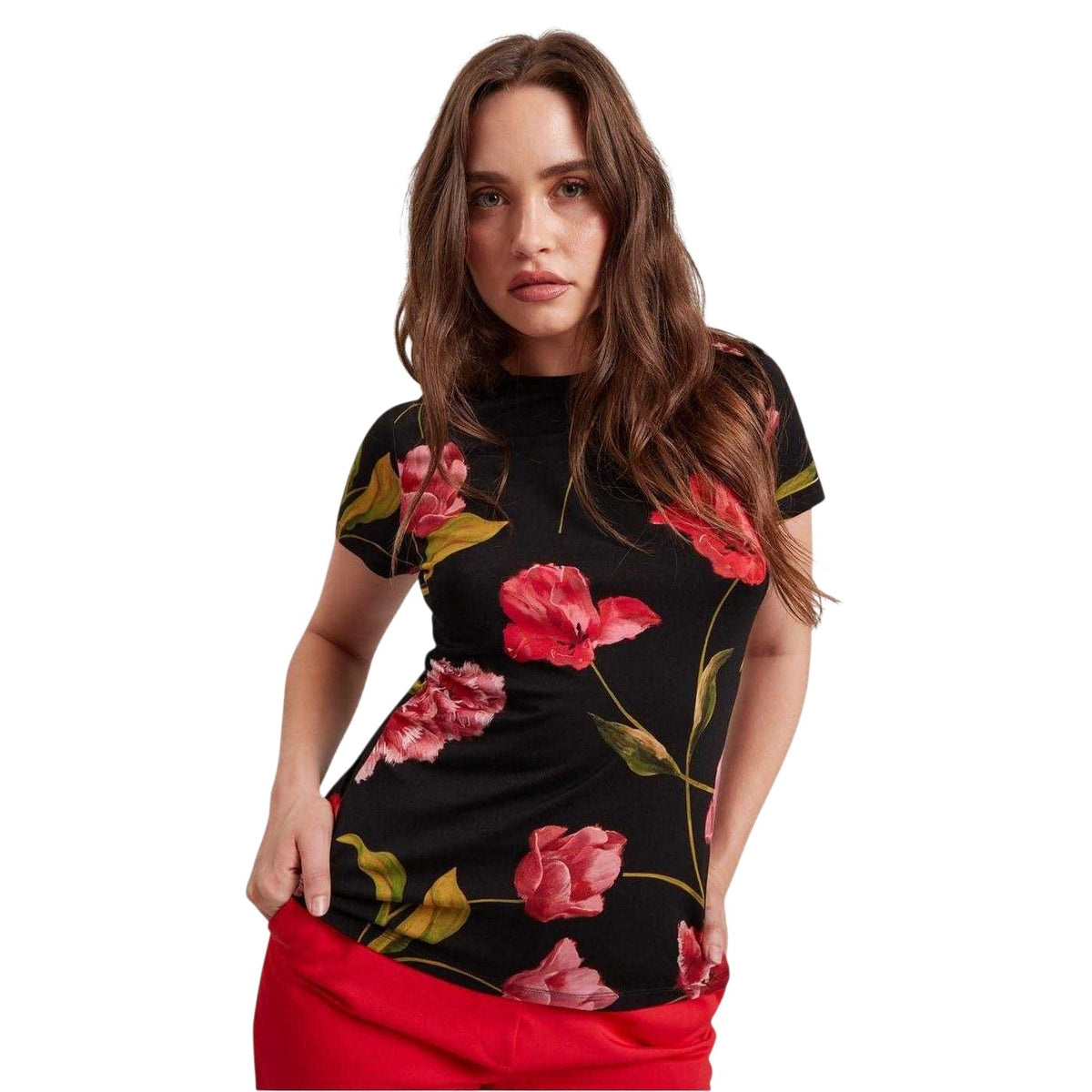 Black - Lifestyle - Ted Baker Womens-Ladies Crew Neck Slim T-Shirt