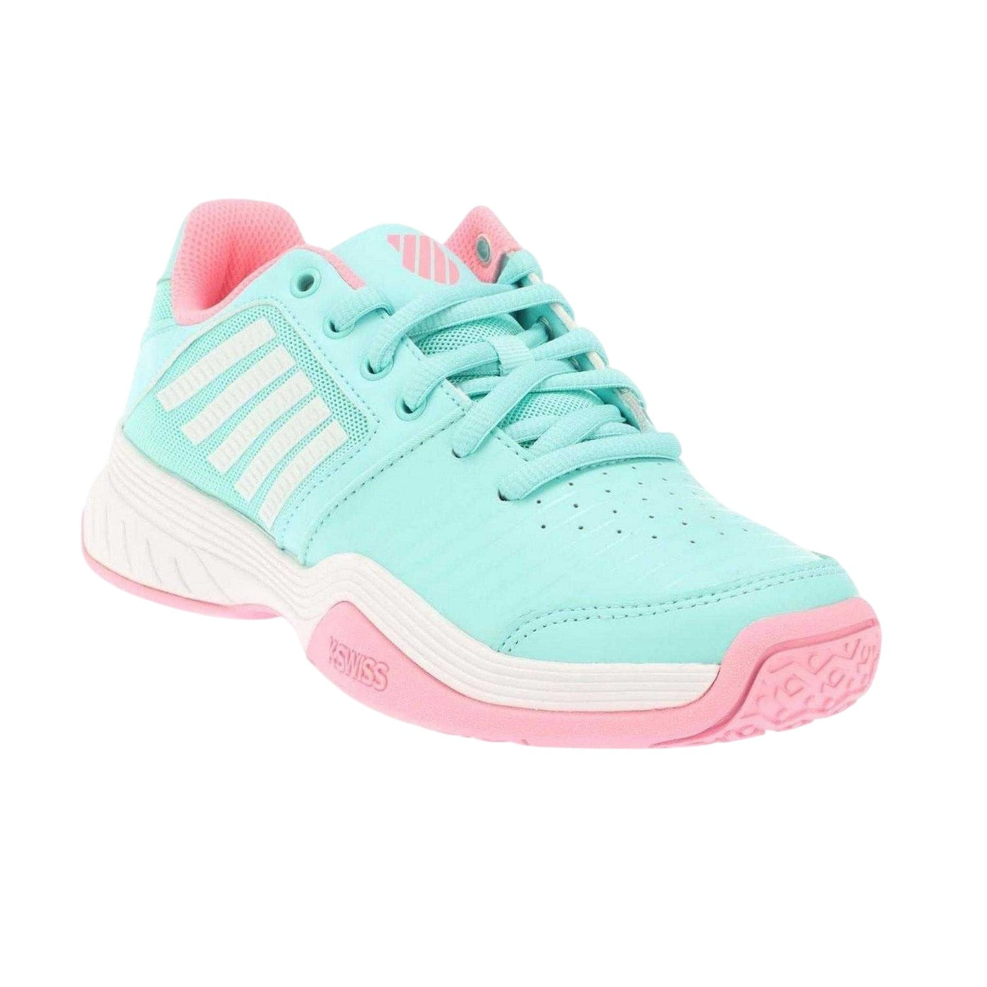Blue - Front - K-Swiss Girls Court Express Omni Stripes Tennis Shoes