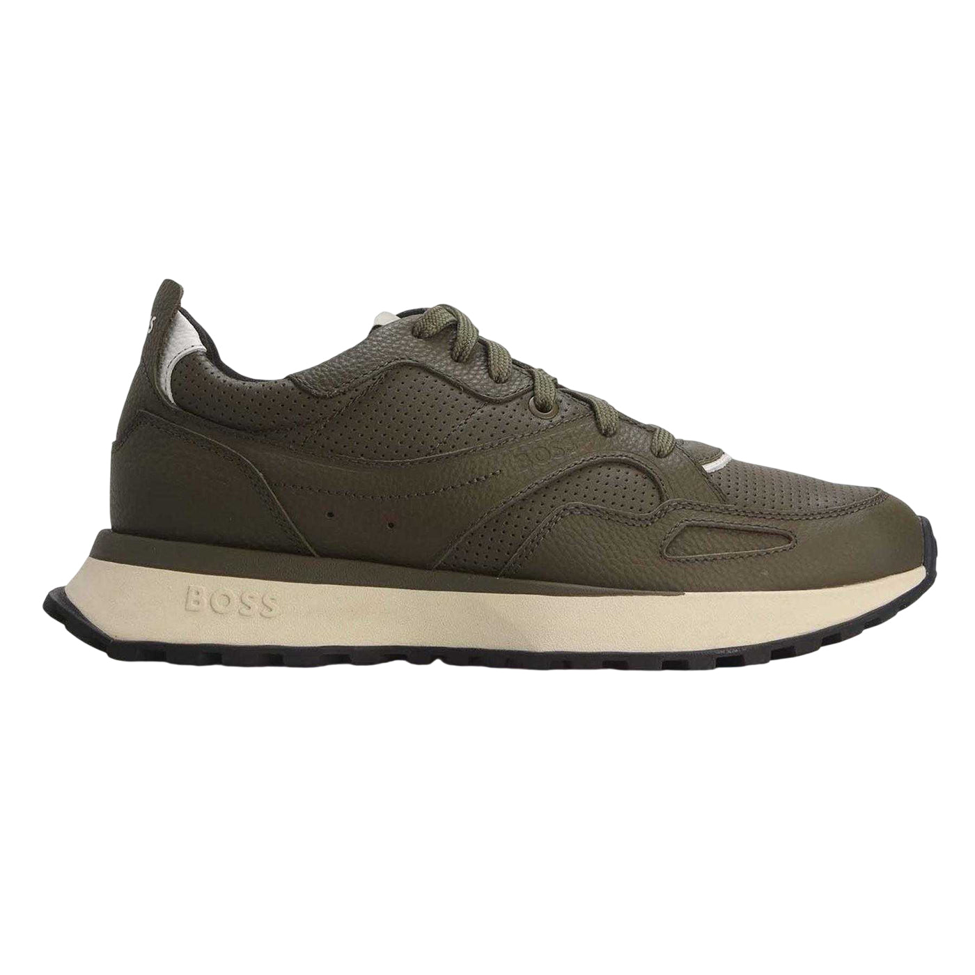 Green - Lifestyle - Boss Mens Jonah Cow Leather Trainers