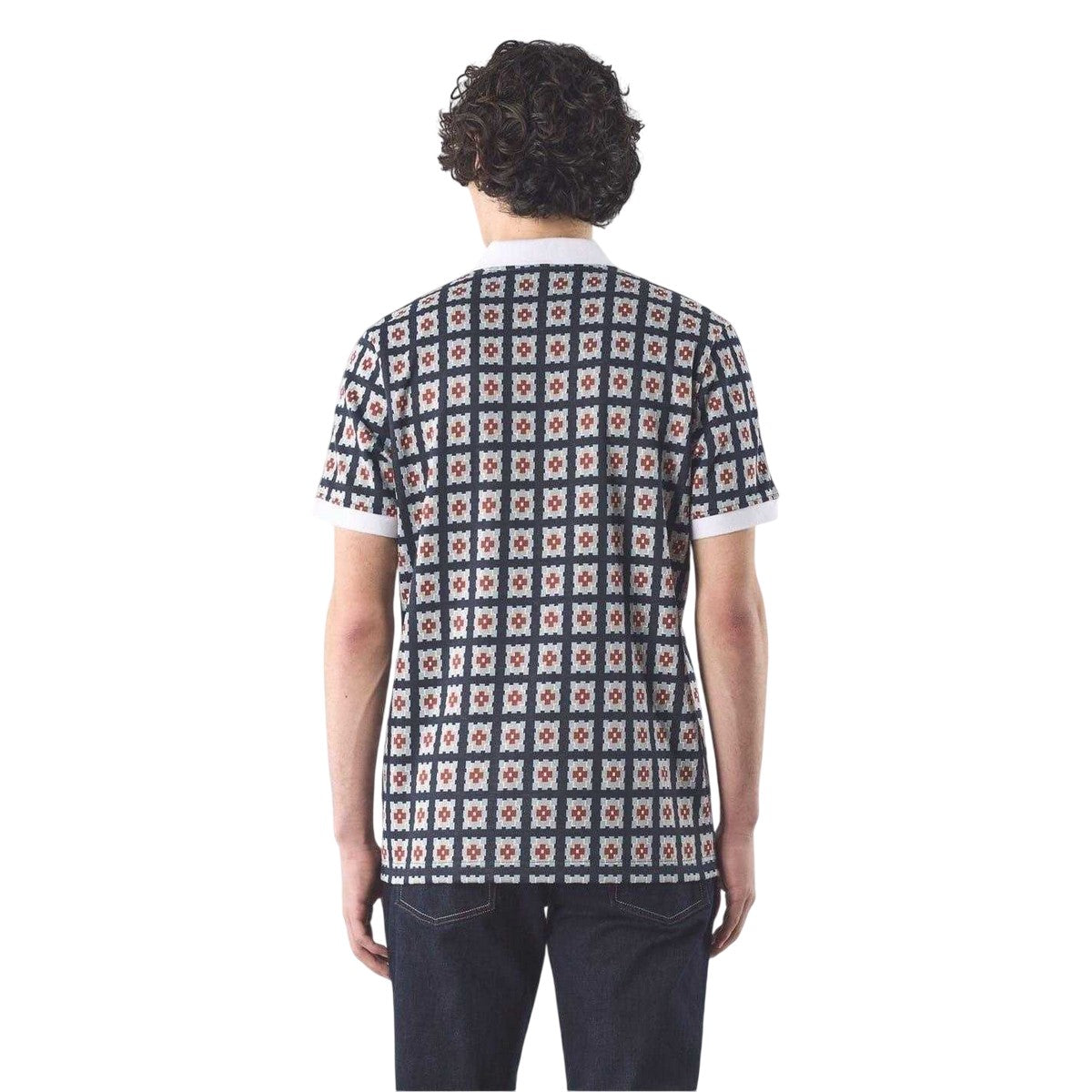 Multicoloured - Back - Pretty Green Mens Timperley Geometric Polo Shirt