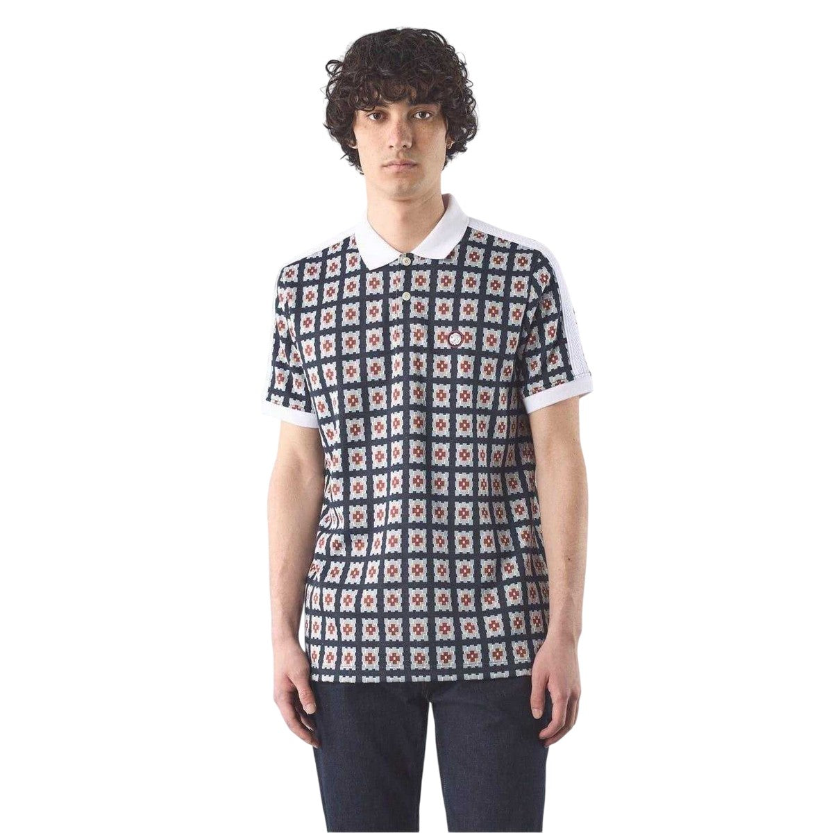 Multicoloured - Side - Pretty Green Mens Timperley Geometric Polo Shirt