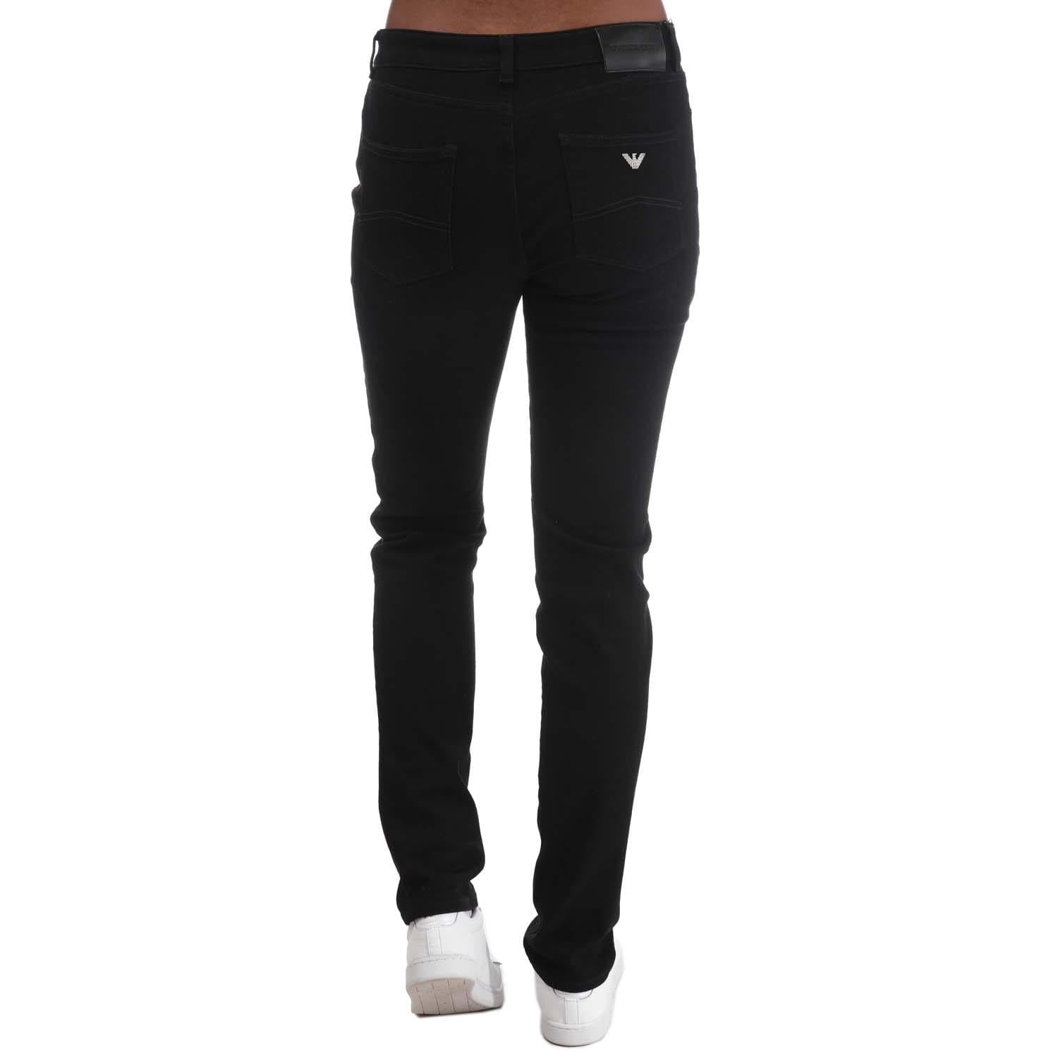 Denim - Back - Emporio Armani Womens-Ladies J18 Skinny Jeans