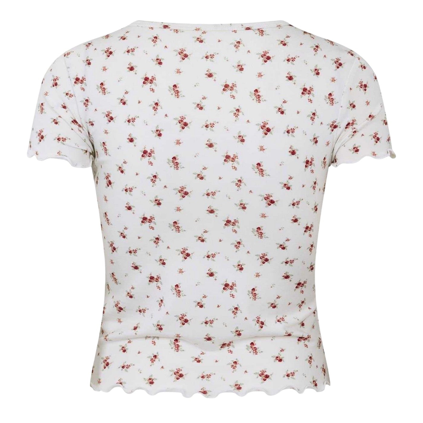 Floral-Wine - Back - Jack Wills Womens-Ladies Floral Slim T-Shirt