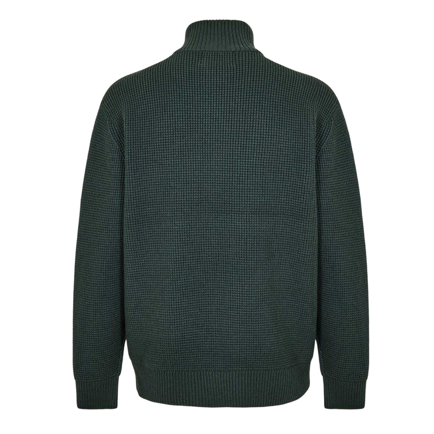 Evergreen - Back - Jack Wills Mens Monty Quarter Zip Long-Sleeved Jumper