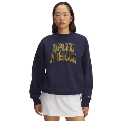 Navy-Gold - Front - Under Armour Womens-Ladies Varsity Sweatshirt
