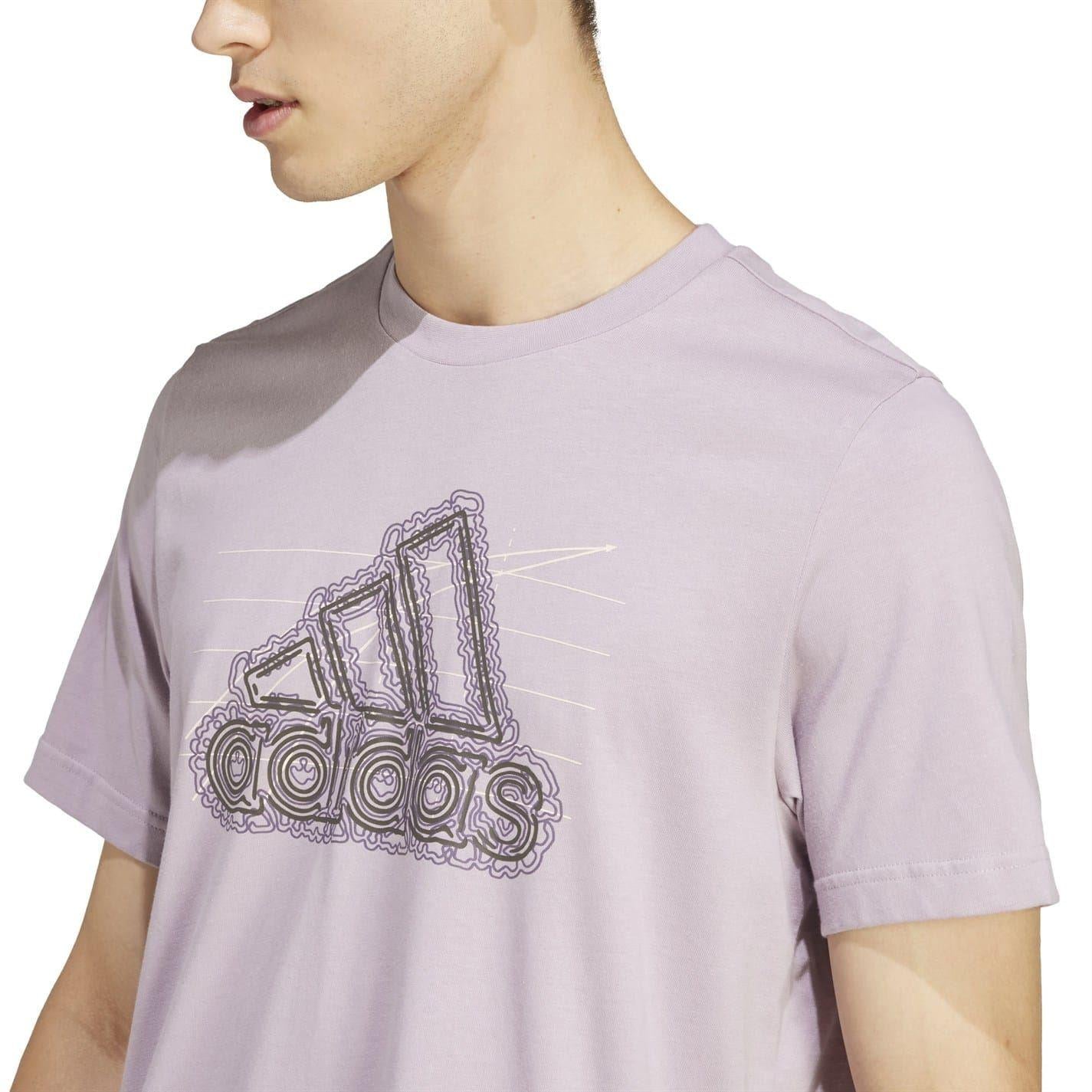 Preloved Fig - Side - Adidas Mens Logo Frayed Edge T-Shirt