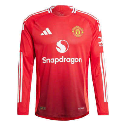 Red - Front - Manchester United FC Mens Adidas Long-Sleeved Football Shirt