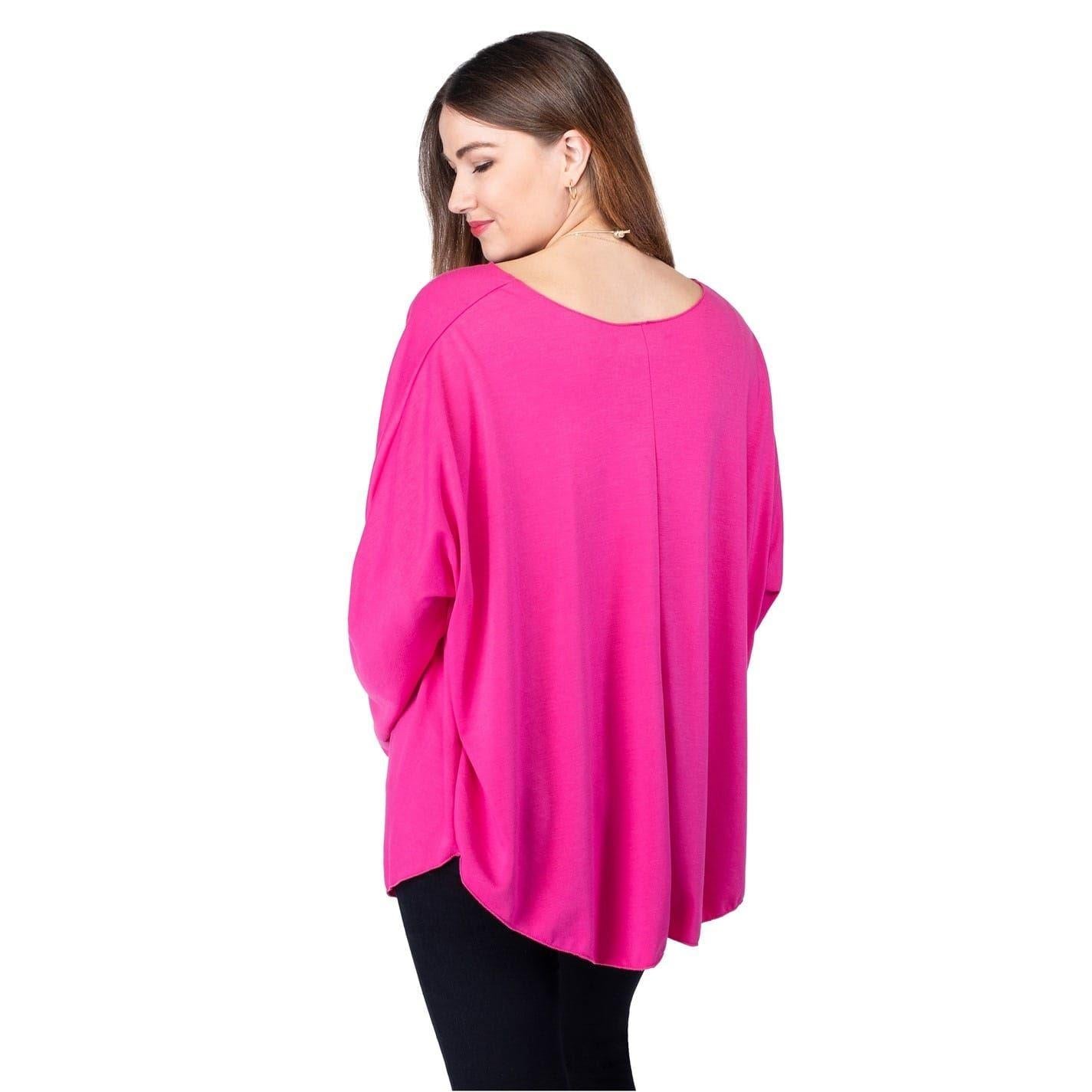 Cerise - Back - Maison Womens-Ladies Boat Neck Relaxed Fit Blouse