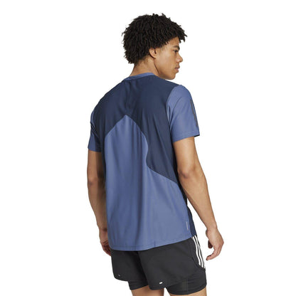 Ink - Back - Adidas Mens Own The Run Colour Block T-Shirt