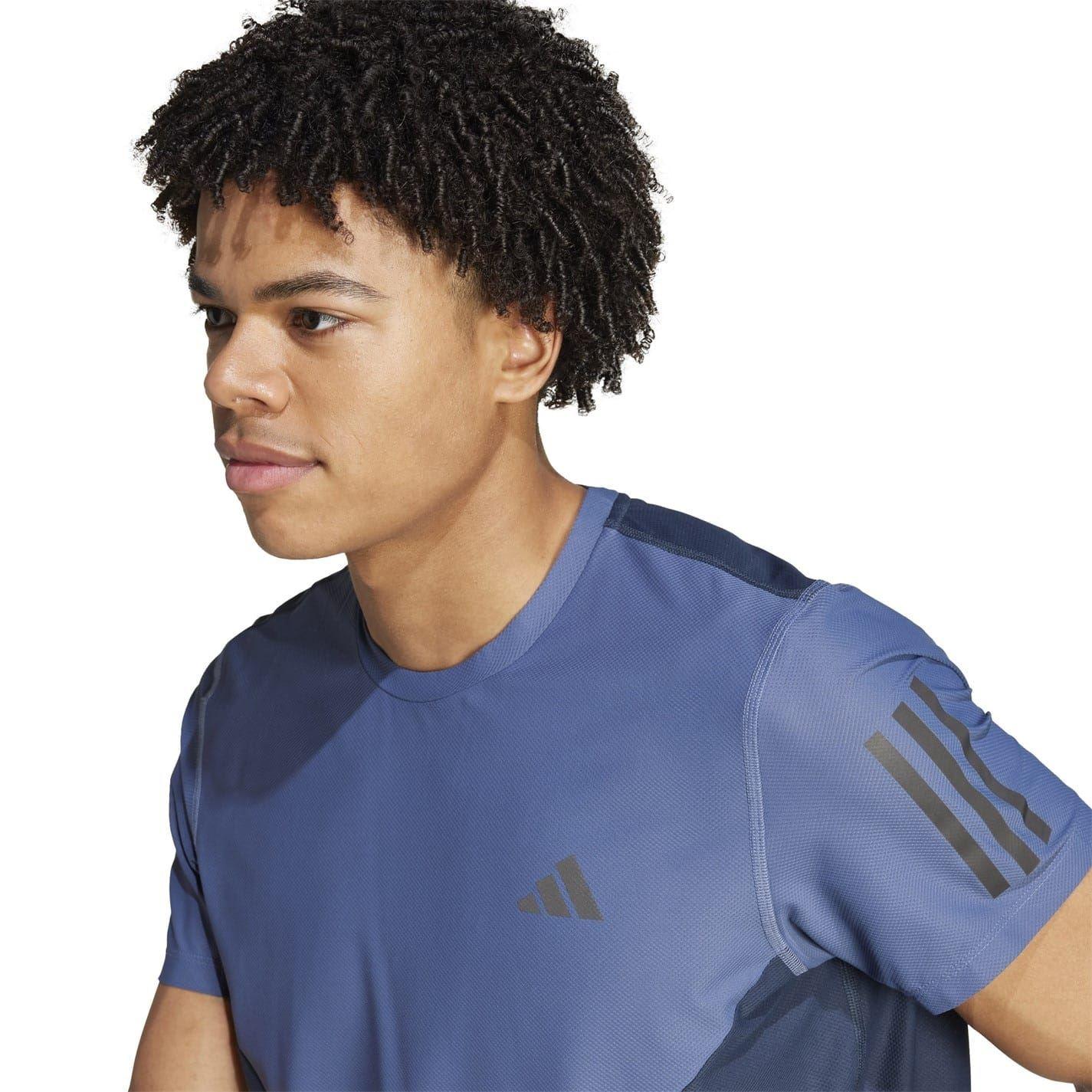 Ink - Side - Adidas Mens Own The Run Colour Block T-Shirt