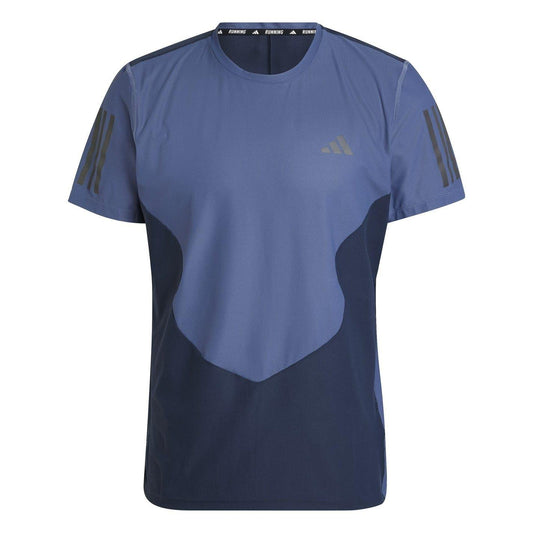 Ink - Front - Adidas Mens Own The Run Colour Block T-Shirt