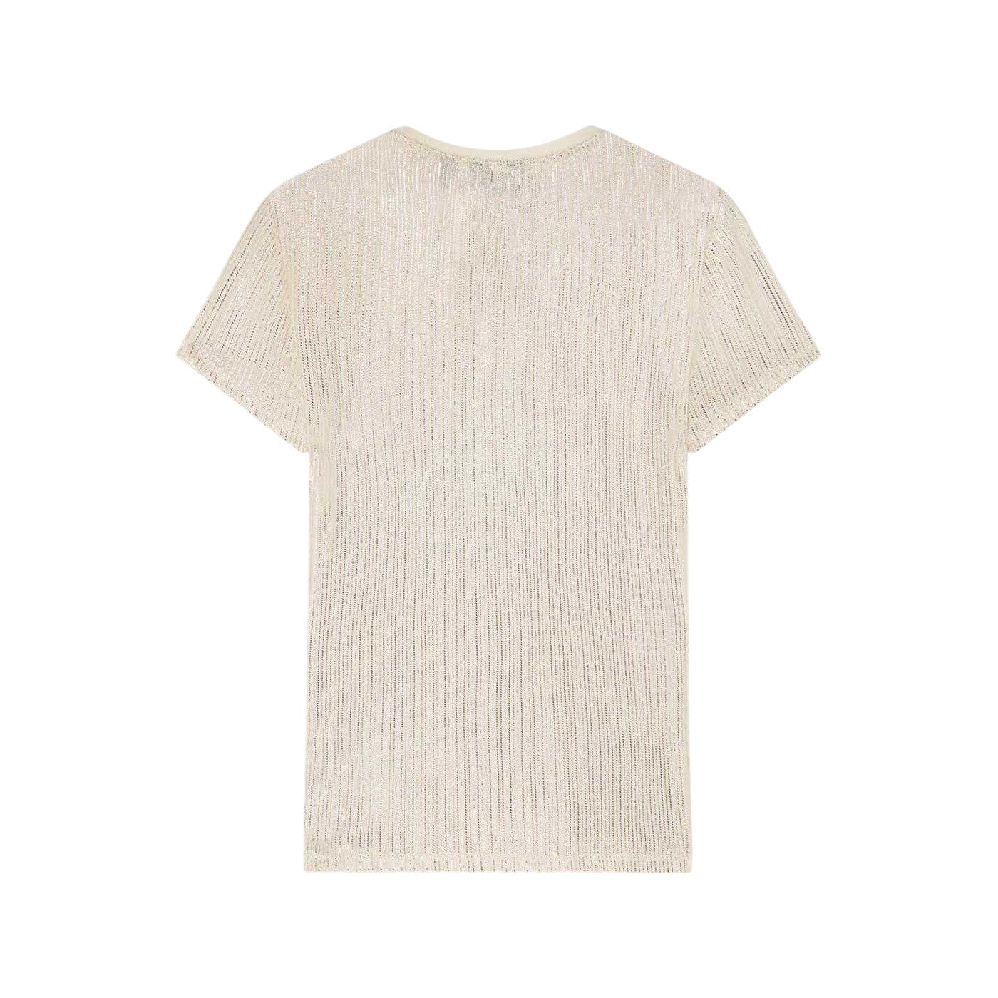Gold - Back - Ted Baker Womens-Ladies Metallic Stripes Slim T-Shirt