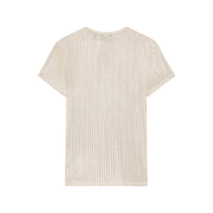 Gold - Back - Ted Baker Womens-Ladies Metallic Stripes Slim T-Shirt
