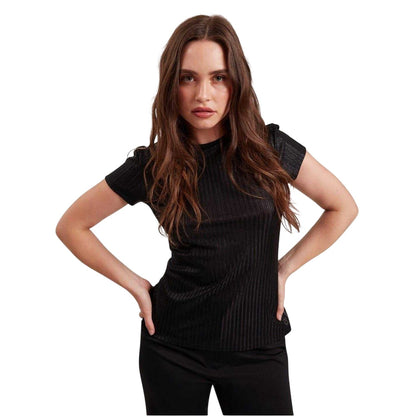 Black - Front - Ted Baker Womens-Ladies Metallic Stripes Slim T-Shirt