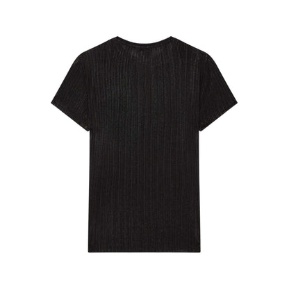 Black - Back - Ted Baker Womens-Ladies Metallic Stripes Slim T-Shirt