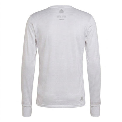 White - Back - Adidas Mens Performance Long-Sleeved Running T-Shirt
