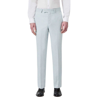 Blue - Front - Twisted Tailor Mens Lansdown Puppytooth Slim Trousers
