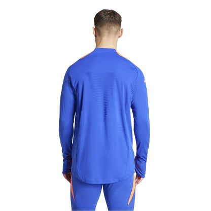 Blue - Back - Adidas Mens Trio 24 Mock Neck Slim Training T-Shirt