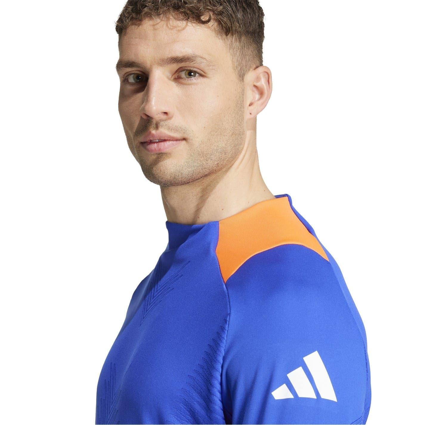Blue - Lifestyle - Adidas Mens Trio 24 Mock Neck Slim Training T-Shirt