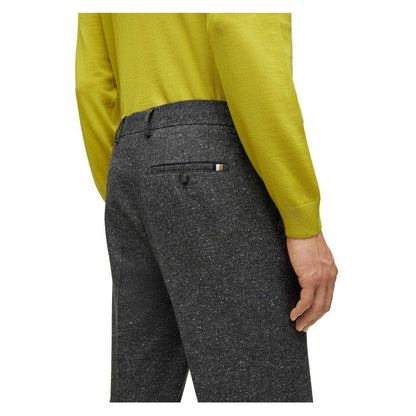 Grey - Back - Boss Mens H-Genius Textured Slim Trousers
