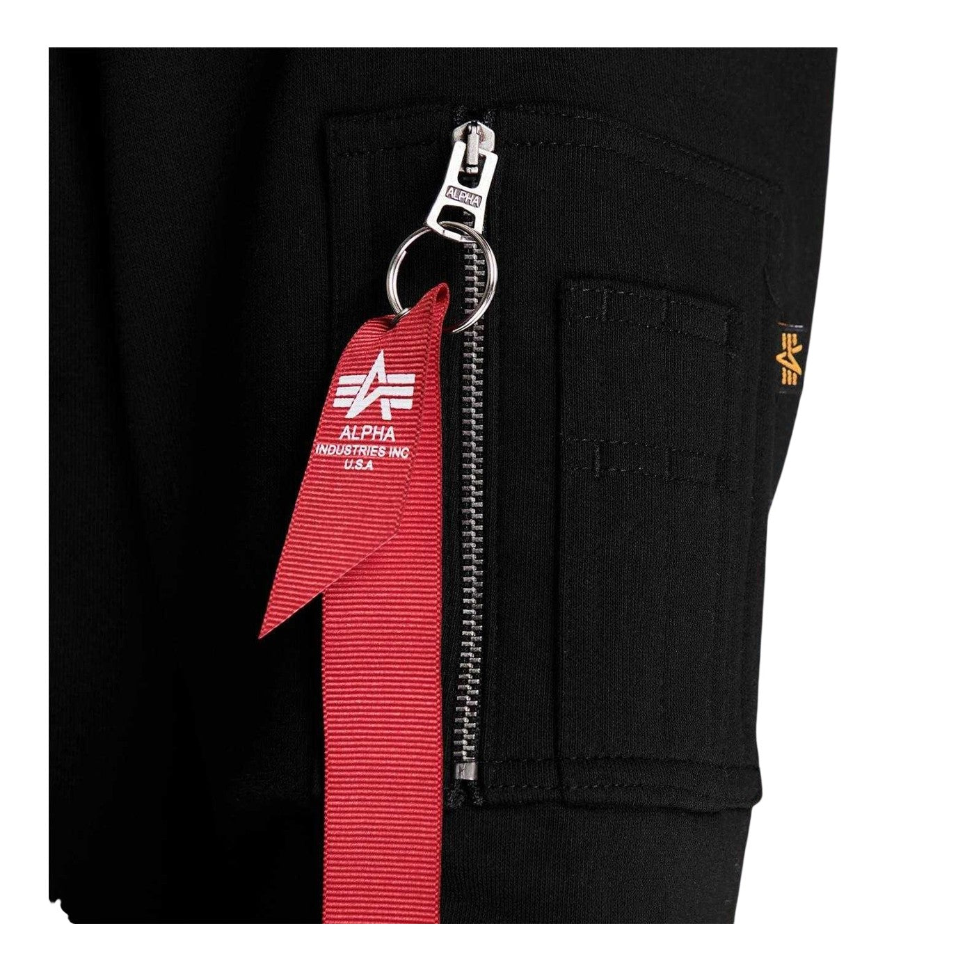 Black - Side - Alpha Industries Mens NASA Reflective Crew Neck Sweatshirt
