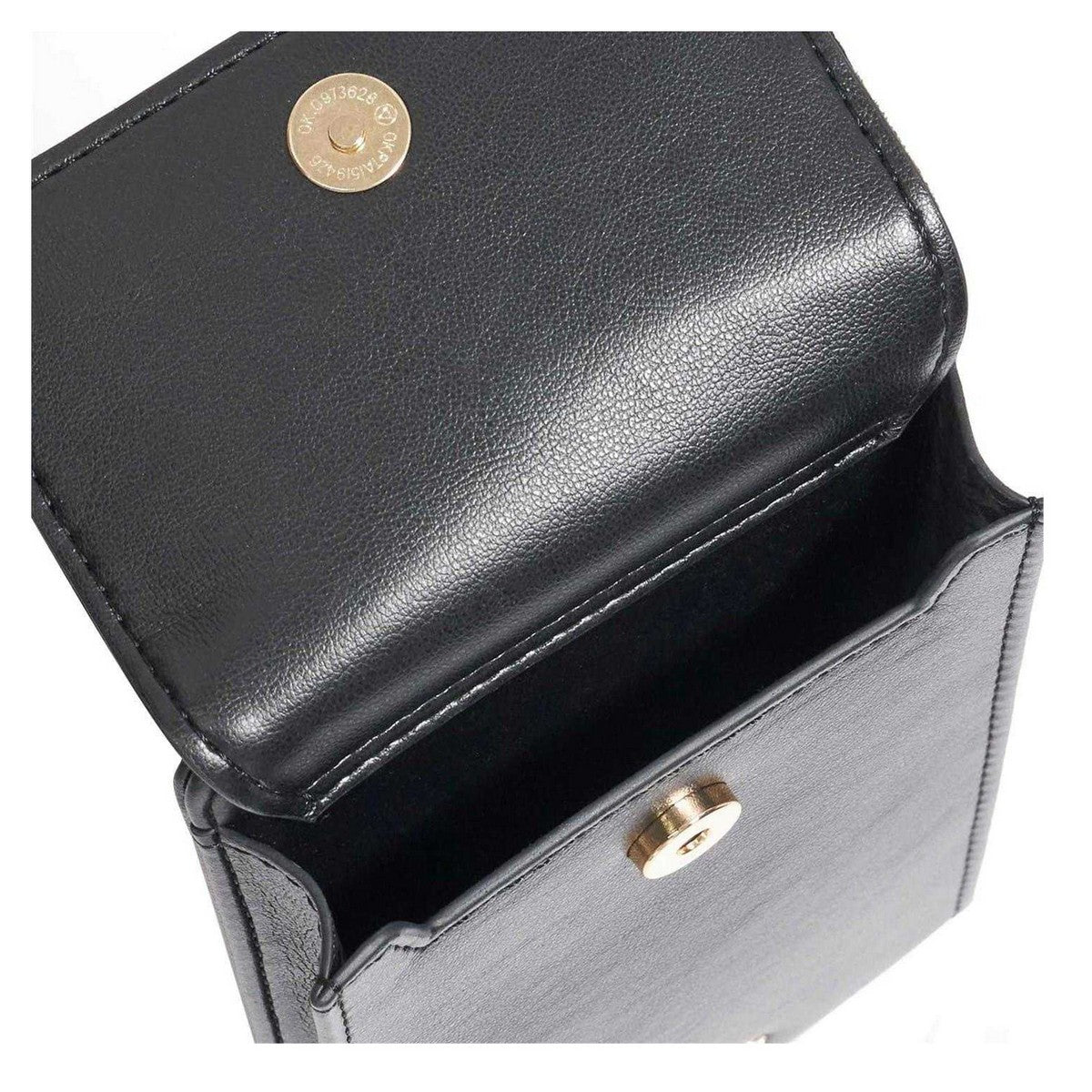 Black - Back - Dune London Faux Leather Rectangle Phone Pouch