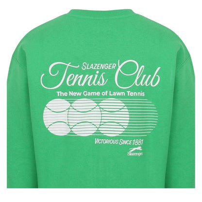 Green - Lifestyle - Slazenger Mens Graphic Print Regular Tennis Sweatshirt
