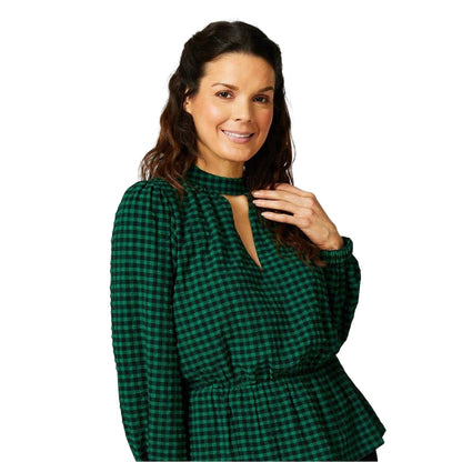 Green-Black - Side - Biba Womens-Ladies Textured Blouse