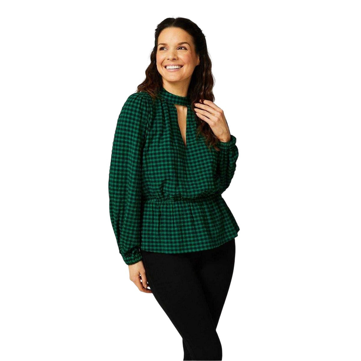 Green-Black - Front - Biba Womens-Ladies Textured Blouse