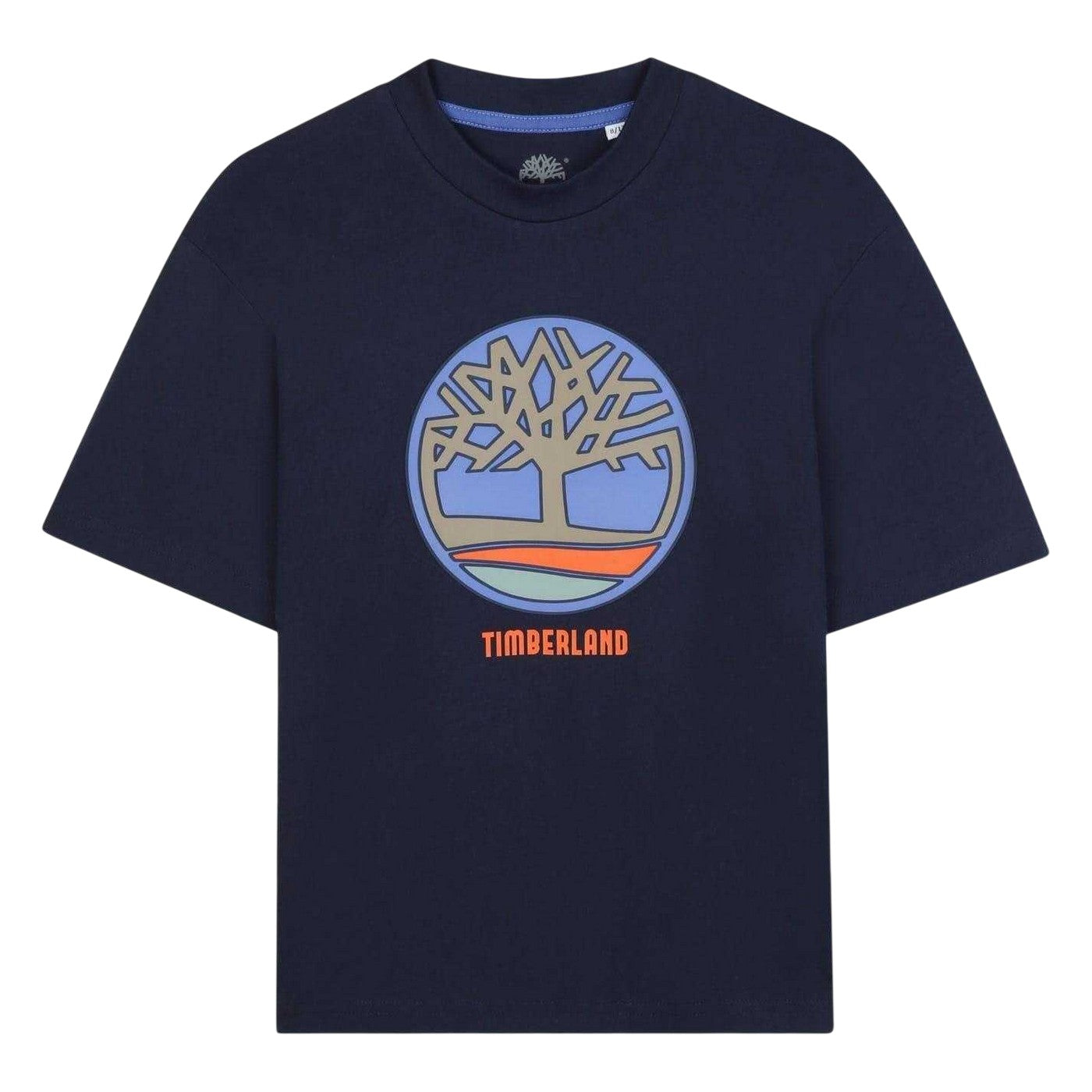 Navy - Front - Timberland Boys Logo Crew Neck T-Shirt
