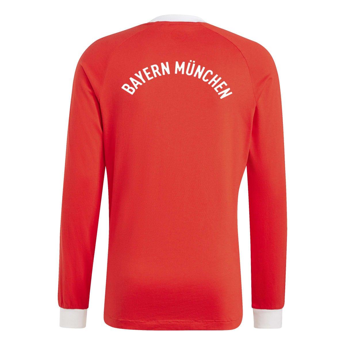 Red - Back - Adidas Mens Originals 70s FC Bayern Munich Long-Sleeved Jersey