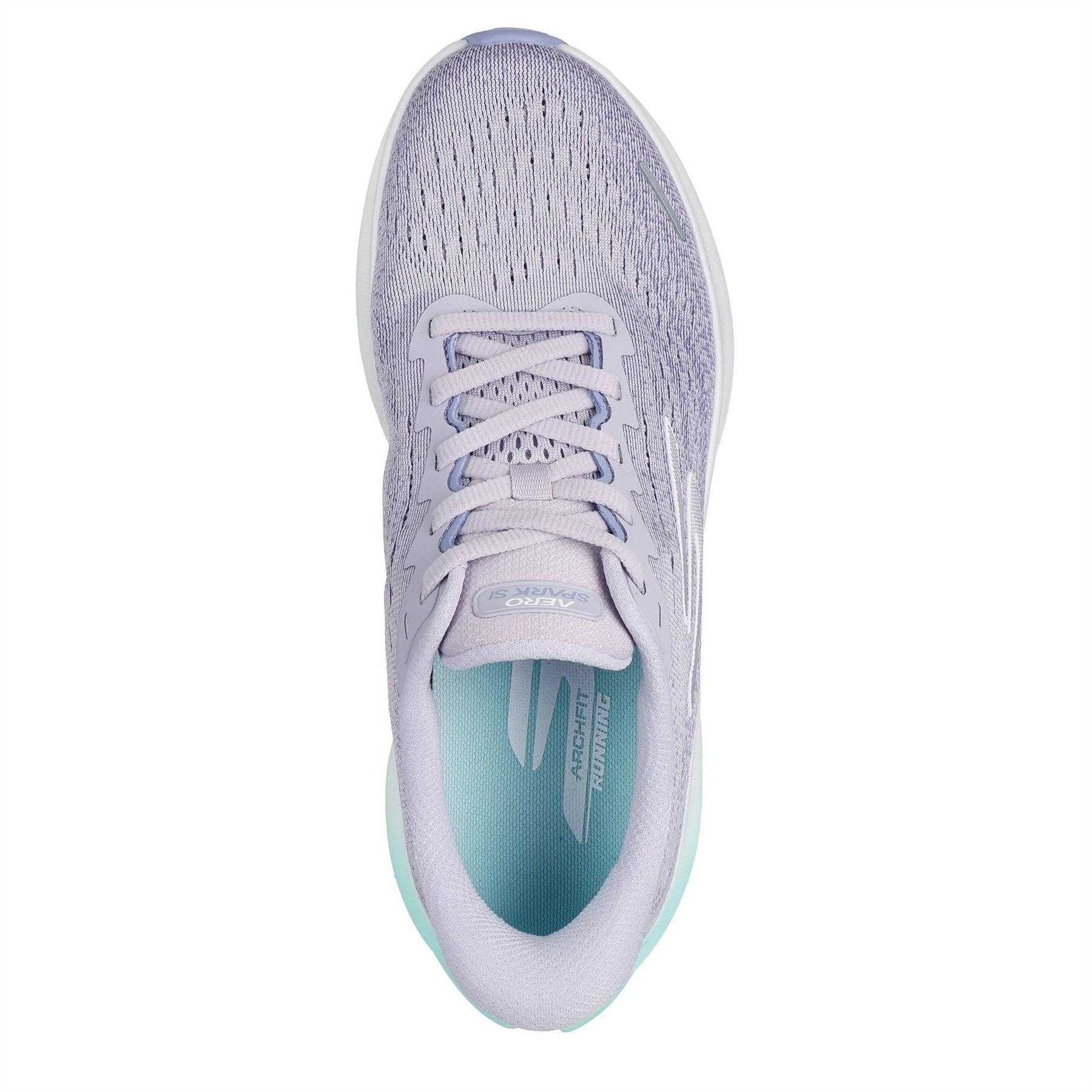 Purple-Aqua - Pack Shot - Skechers Womens-Ladies Aero Spark Trainers