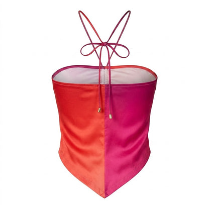 Ombre - Back - AmyLynn Womens-Ladies Satin Halter Top