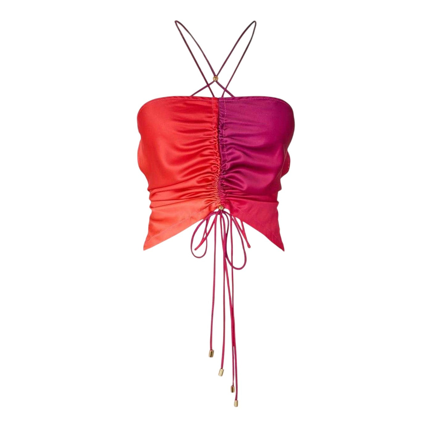 Ombre - Front - AmyLynn Womens-Ladies Satin Halter Top