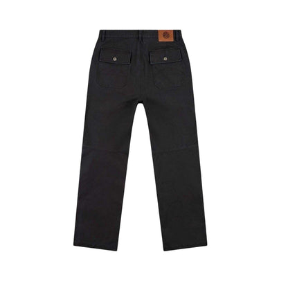 Black - Back - Pretty Green Mens Cotton Cargo Trousers