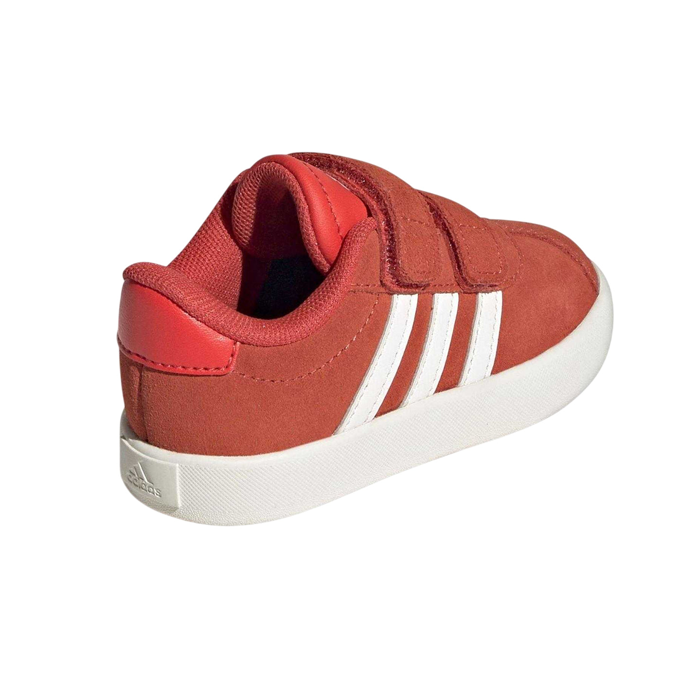 Red-White-Orange - Back - Adidas Childrens-Kids VL Court 3.0 Suede Shoes