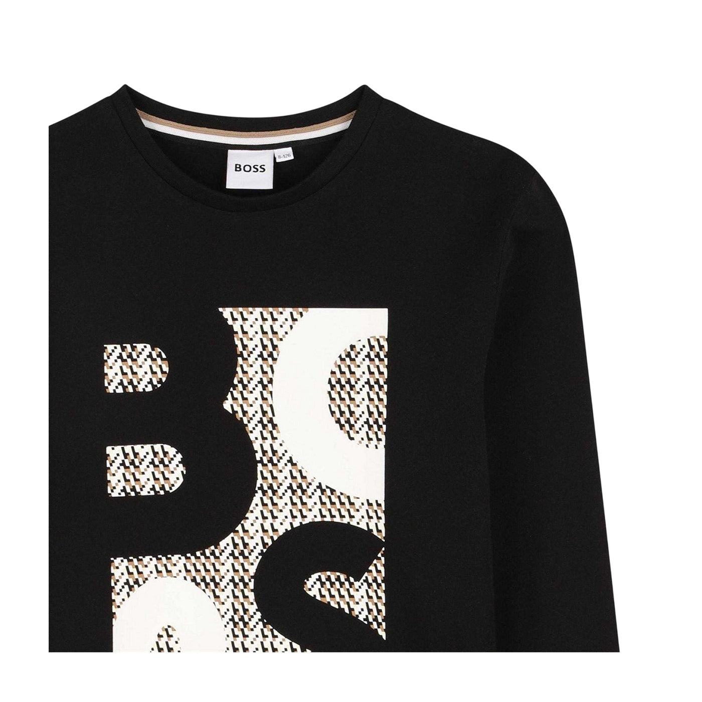 Black - Side - Boss Childrens-Kids Graphic Regular Long-Sleeved T-Shirt