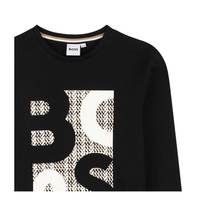 Black - Side - Boss Childrens-Kids Graphic Regular Long-Sleeved T-Shirt